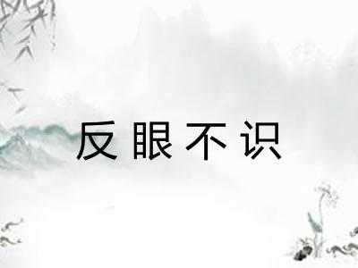 反眼不识