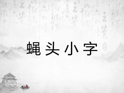 蝇头小字