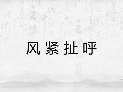 风紧扯呼
