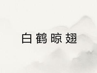 白鹤晾翅