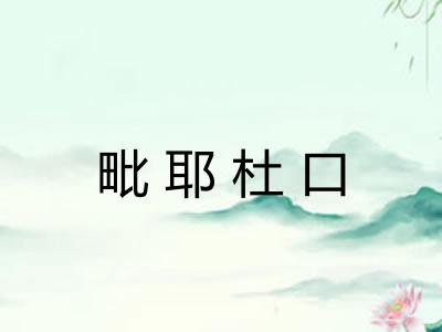 毗耶杜口