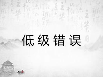 低级错误