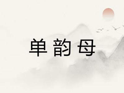 单韵母