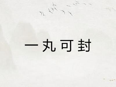 一丸可封
