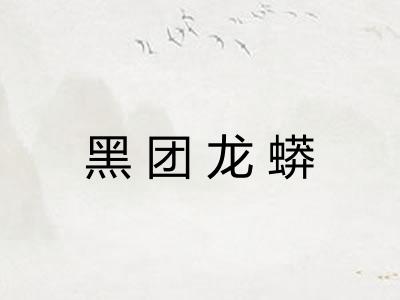 黑团龙蟒