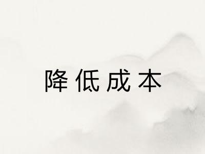 降低成本