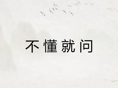 不懂就问