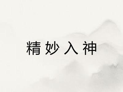 精妙入神