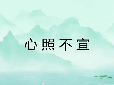 心照不宣