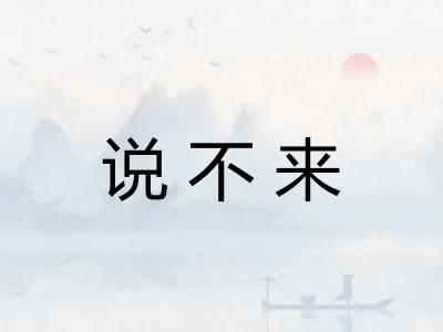 说不来