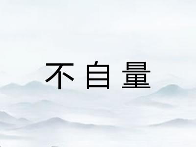不自量