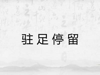 驻足停留