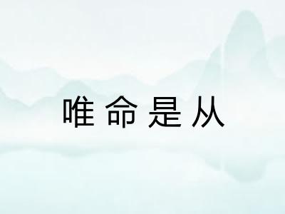 唯命是从