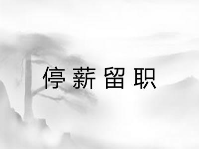 停薪留职