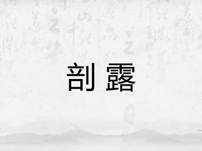 剖露 剖露