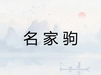 名家驹