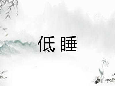 低睡