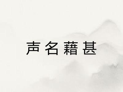 声名藉甚 声名藉甚