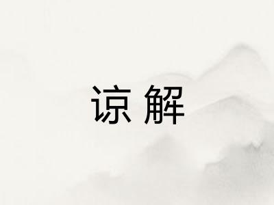 谅解