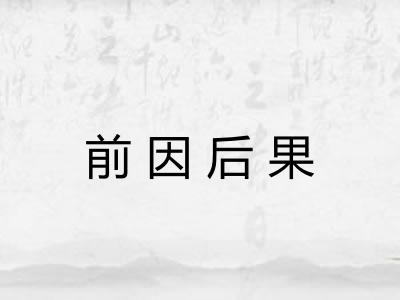 前因后果