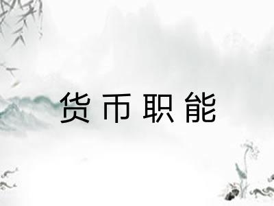 货币职能