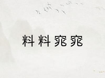 料料窕窕