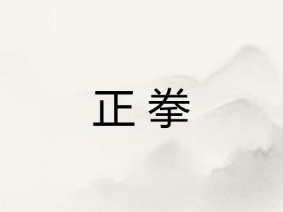 正拳