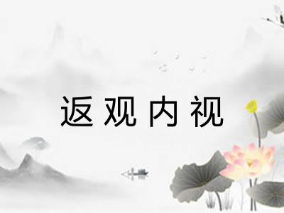 返观内视 返观内视
