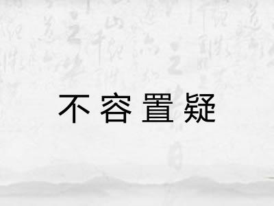 不容置疑