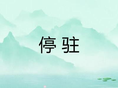 停驻